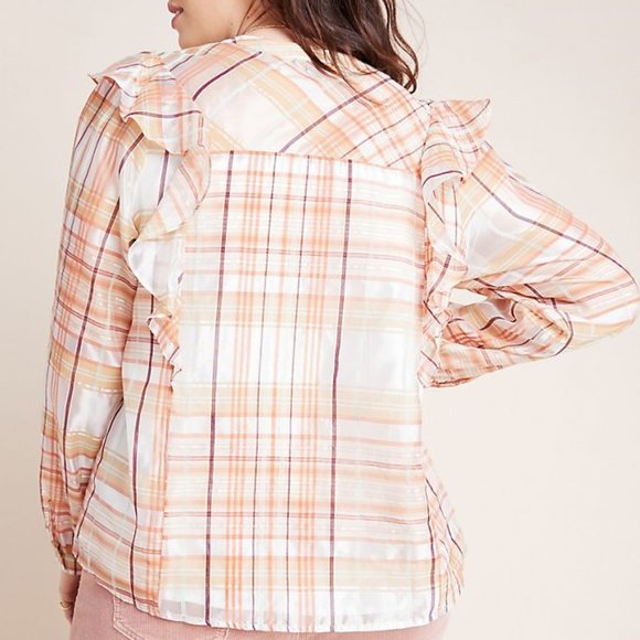 Anthroplogie Polly Ruffled Peasant Blouse 3x new with tag - Picture 4 of 10